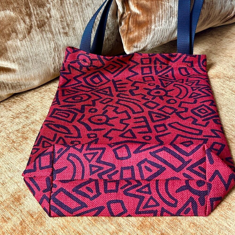 90s Print Black and Red Vintage Bag